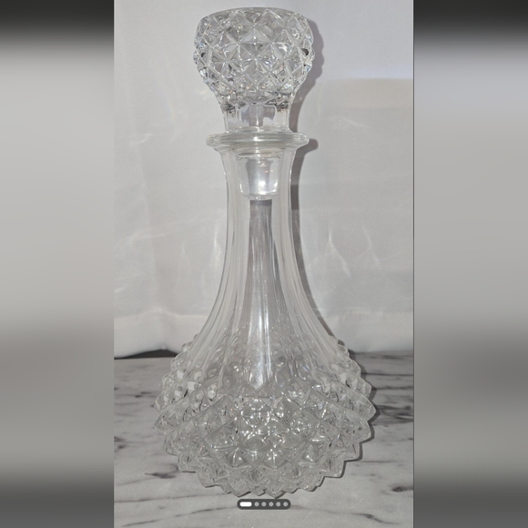 Vintage Crystal Diamond Cut Decanter - Picture 1 of 6